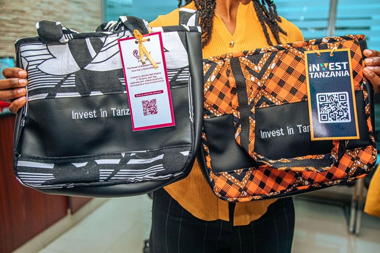 Invest in Tanzania bags handcrafted by Deaf artisans at the Ella Workshop